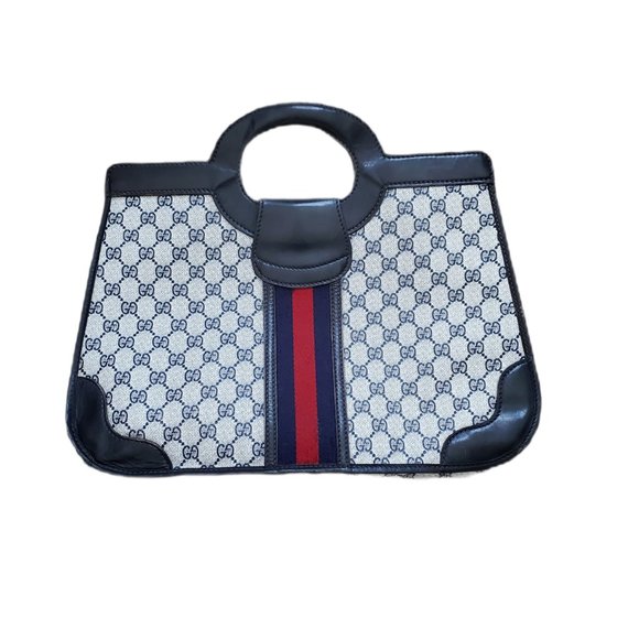 Poor Condition Blue Vintage Gucci Handbag - Picture 2 of 16